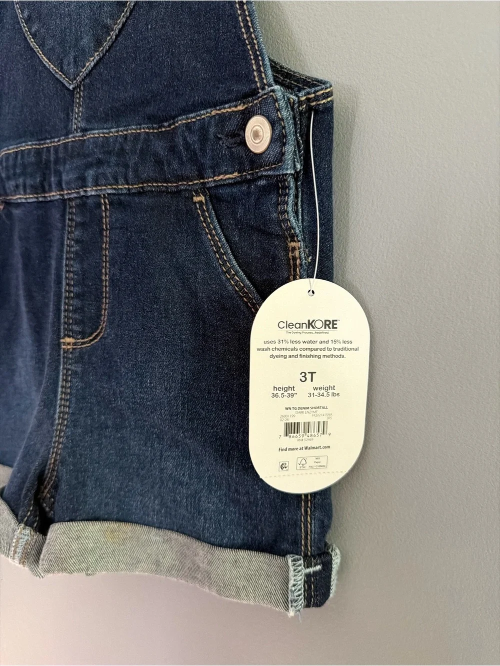 wonder nation Dark Blue Denim Heart Overall Shorts